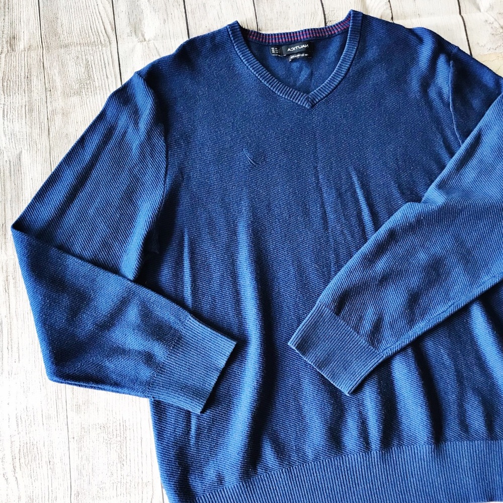 Nautica | Ribbed V-Neck Sweater